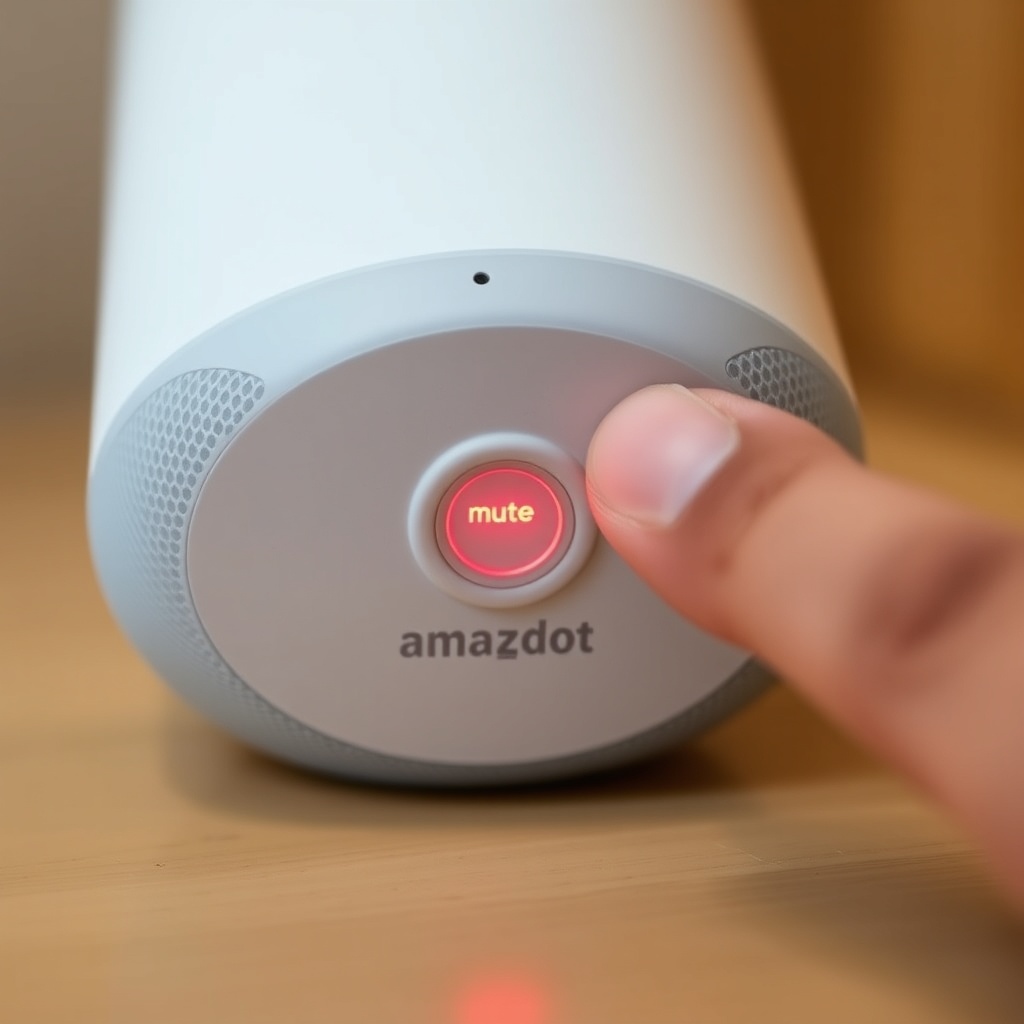 A clean close-up showing the bottom of an Amazon Echo Dot (5th Gen) with the microphone mu