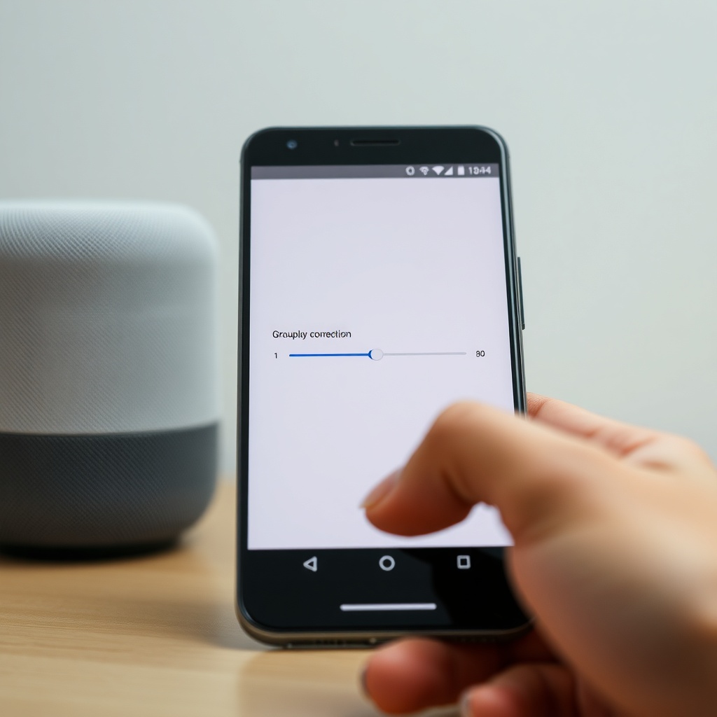 A close-up photorealistic image of the Google Home app interface on a smartphone showing t
